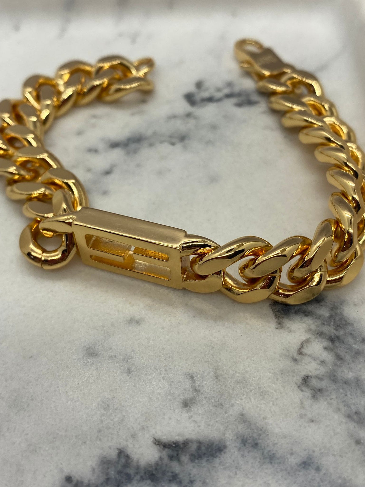 FENDI FF Gold Tone Chain Bracelet - Pre owned