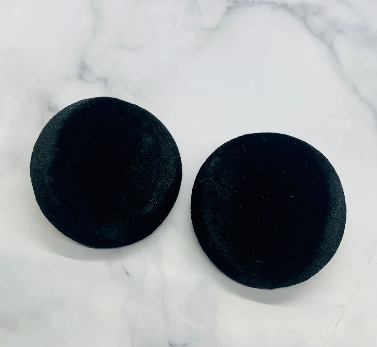 YSL YVES SAINT LAURENT Black Velvet Clip On Earrings - Pre owned