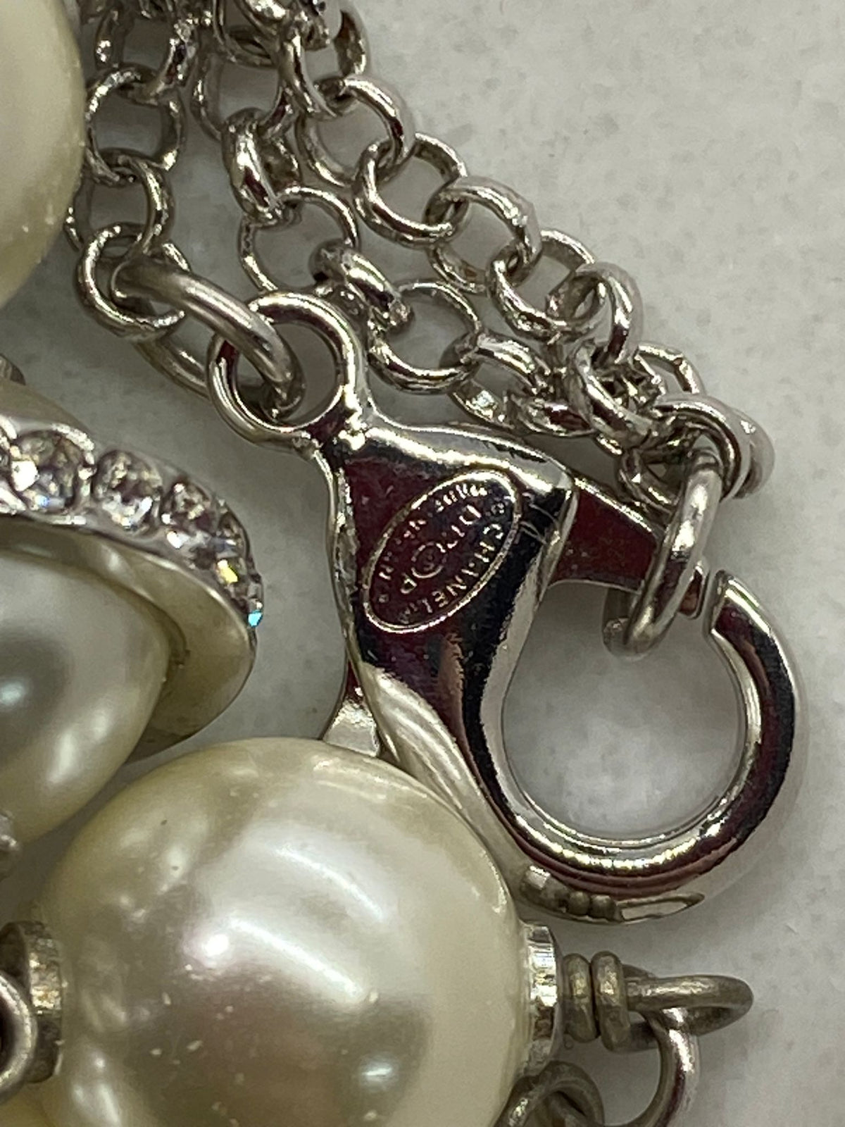 CHANEL CC Pearl Chain Orb Necklace - USED