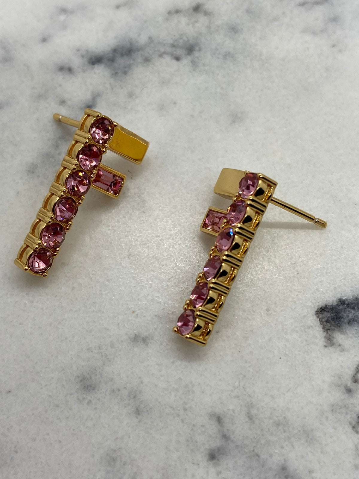 FENDI F Pink Rhinestone Earrings - Pre owned