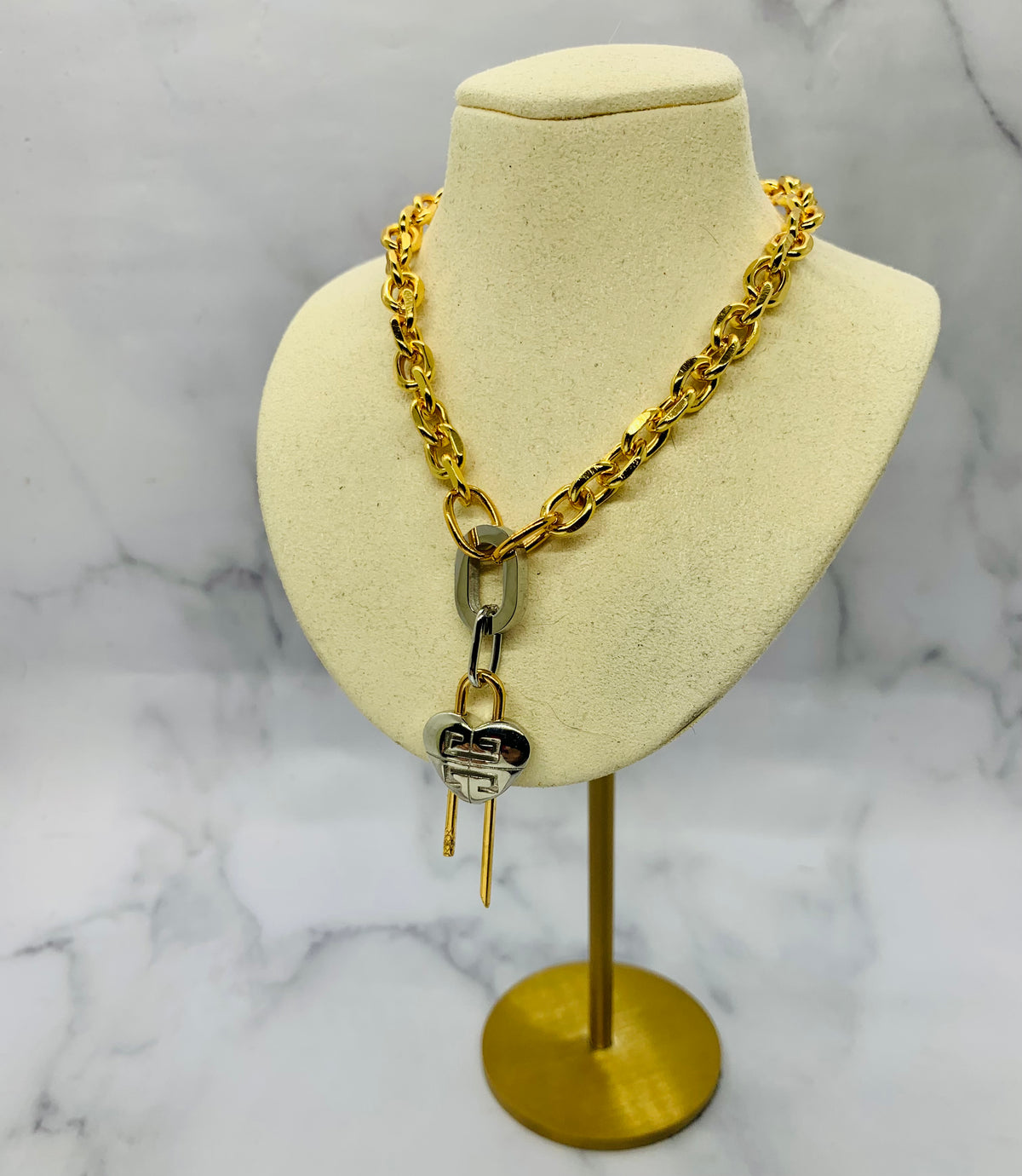 GIVENCHY Heart Lock Necklace - Pre owned