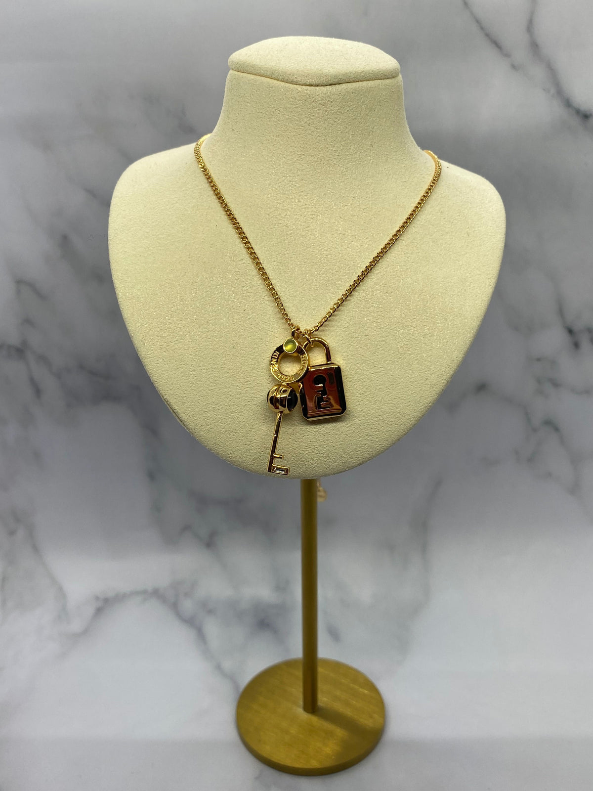 FENDI Key and Lock Charm Necklace - Pre owned