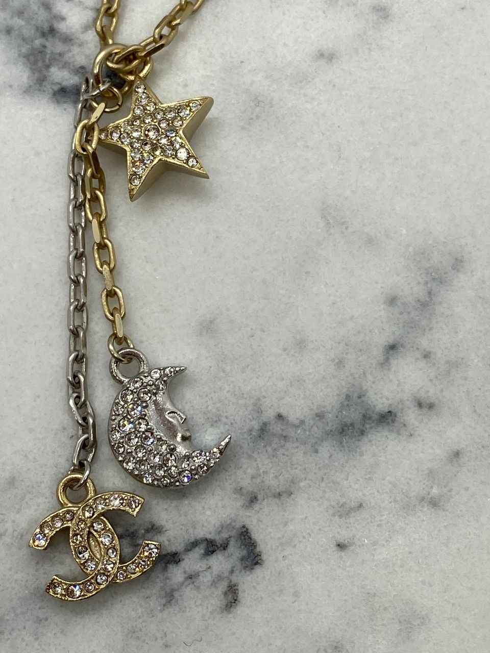 CHANEL CC Sun & Moon Charm Necklace - Pre owned