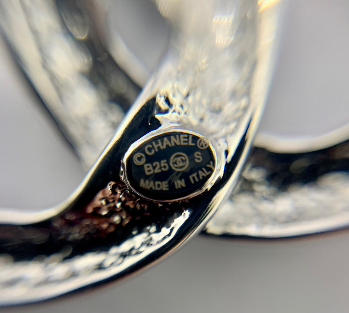 CHANEL CC Silver Tone Earrings - Pre owned