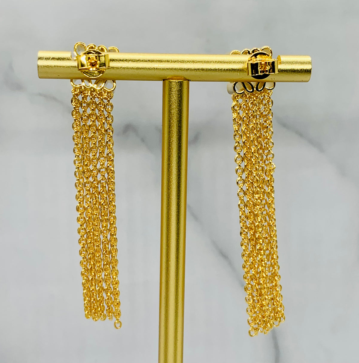 LOEWE Monogram Tassel Fringe Pendant Earrings - Pre owned