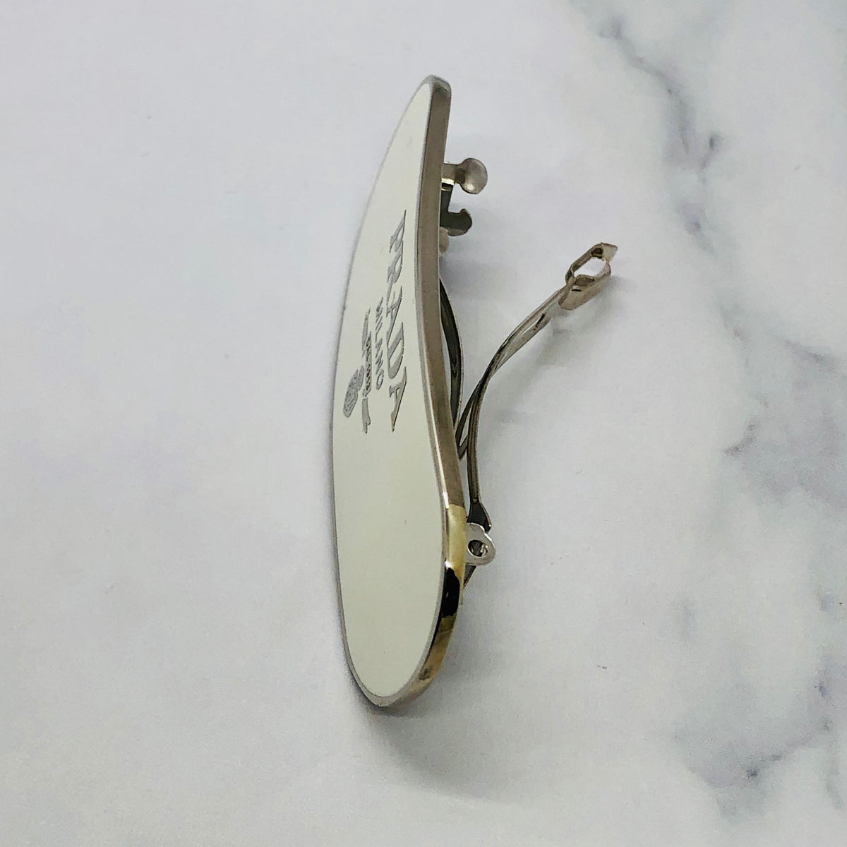 PRADA White Hair Clip Barrette - Pre owned