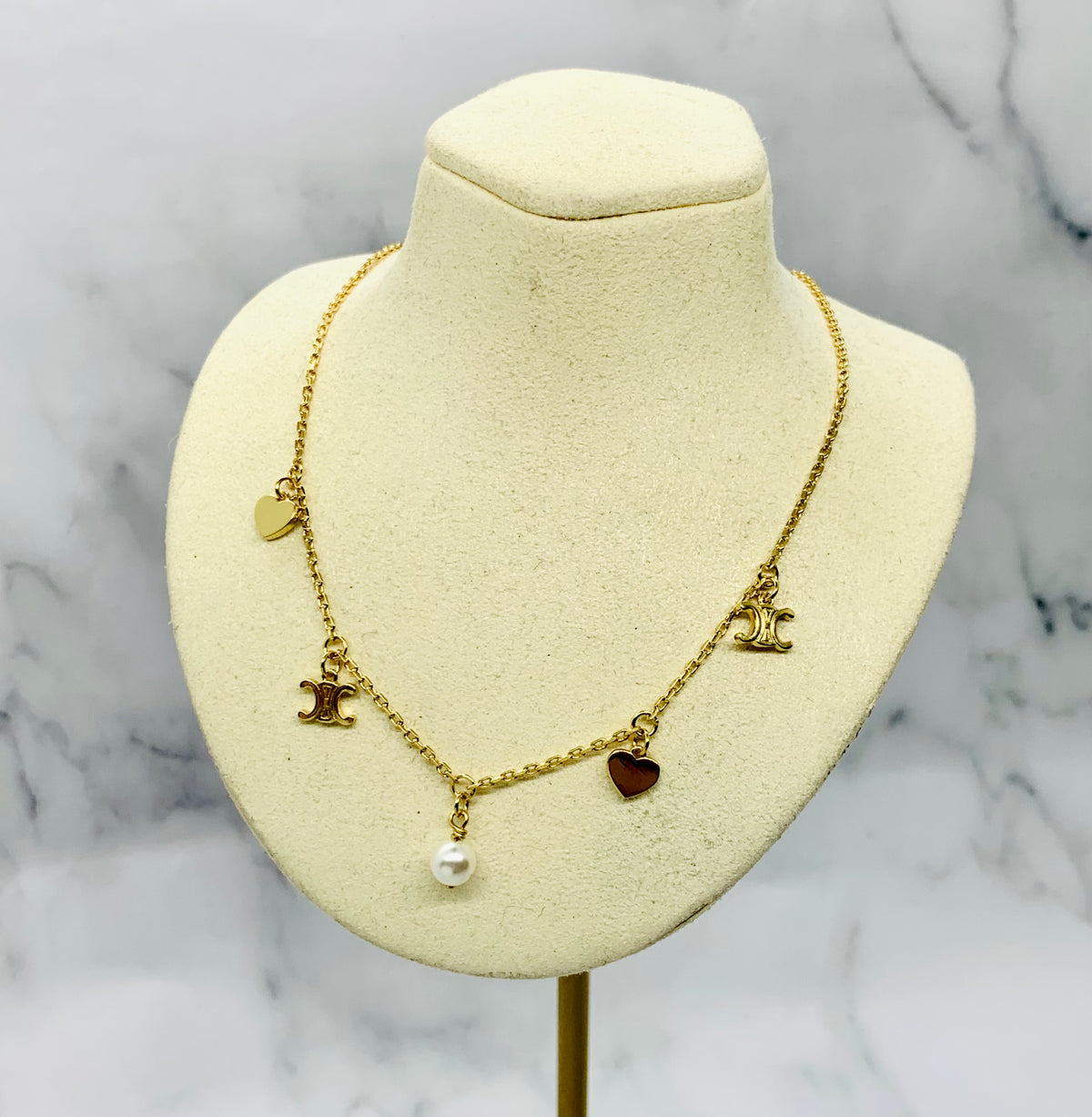 CELINE Monogram Charm Necklace - Pre owned
