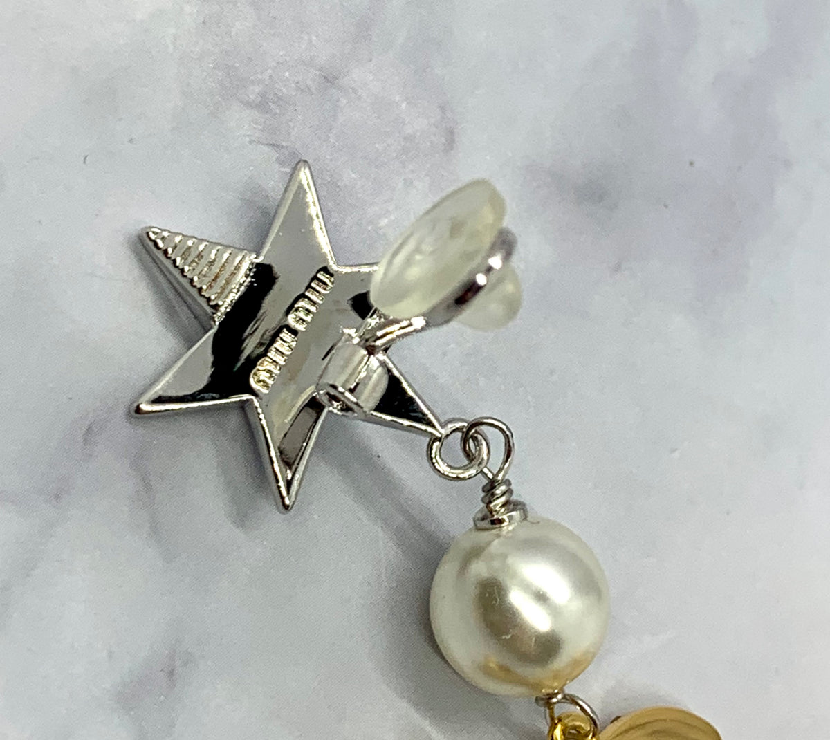 MIU MIU Rhinestone Pendant Earrings - Pre owned