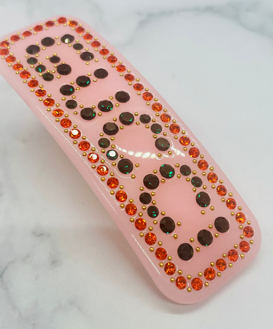 GUCCI Rhinestone Pink Barrette Hair Clip - Pre owned