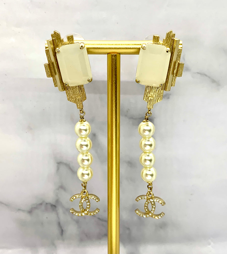 CHANEL CC Statement Pendant Earrings - USED
