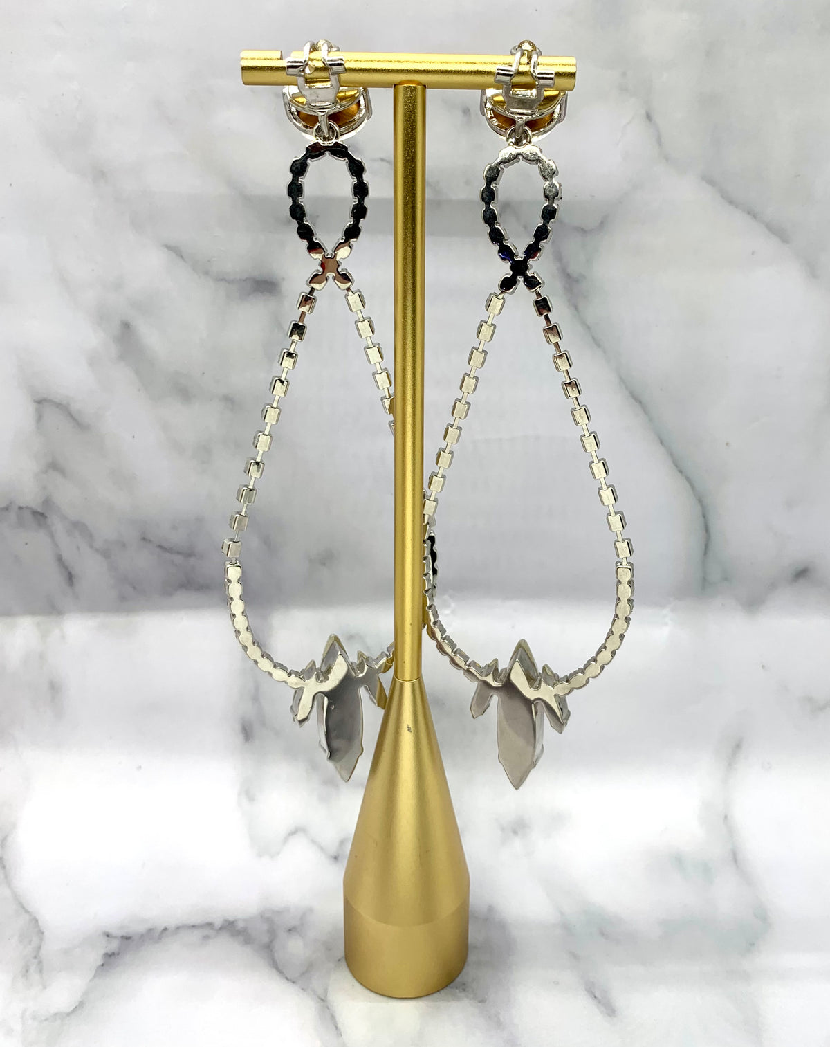 MIU MIU Giant Statement Clip On Rhinestone Earrings - Pre owned