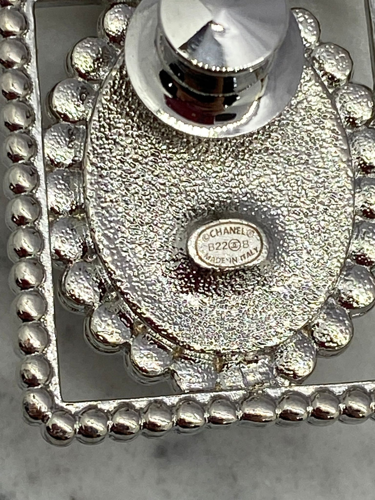 CHANEL CC Rhinestone Bottle Shape Brooch Pin - USED