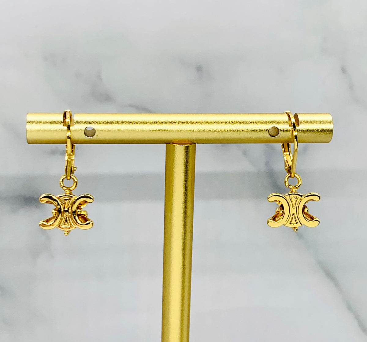 CELINE Monogram Pendant Earrings - Pre owned