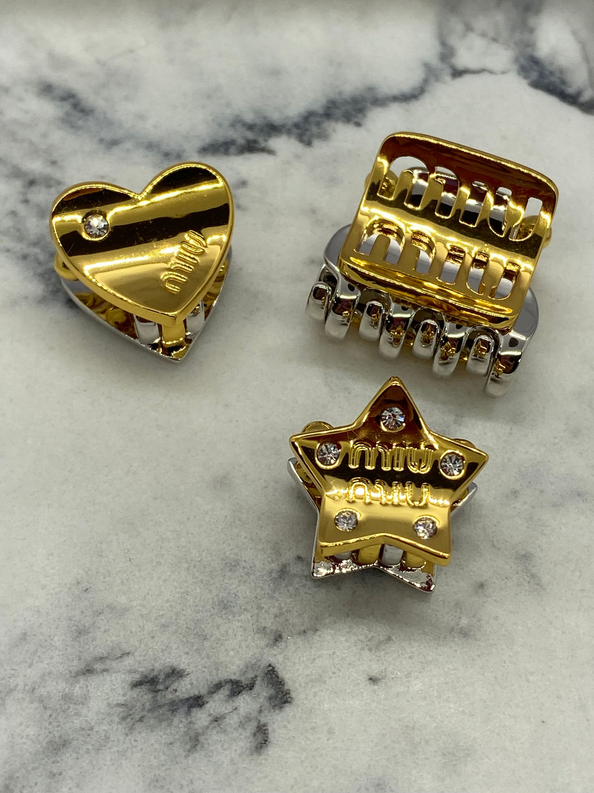 MIU MIU set of 3 Hair Clip Barrettes - Pre owned