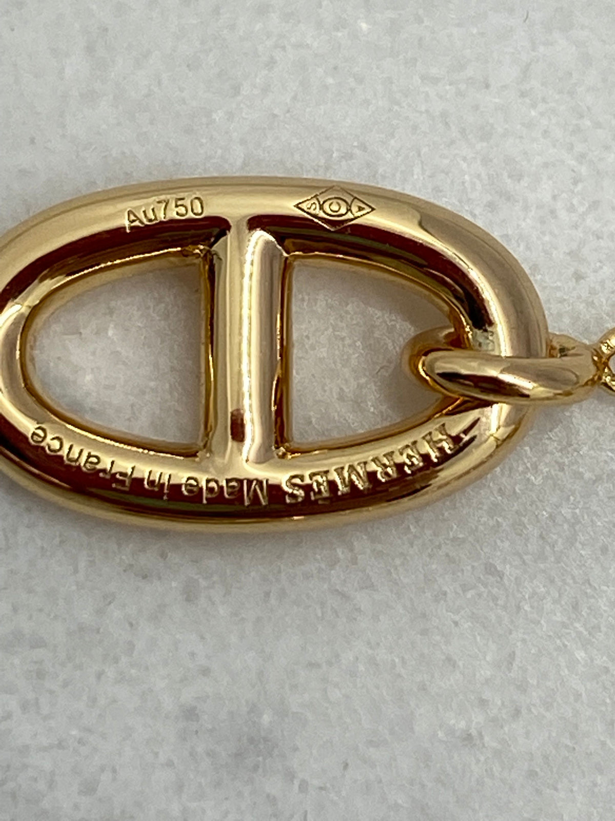 HERMES Gold Tone Pendant Earrings - Pre owned