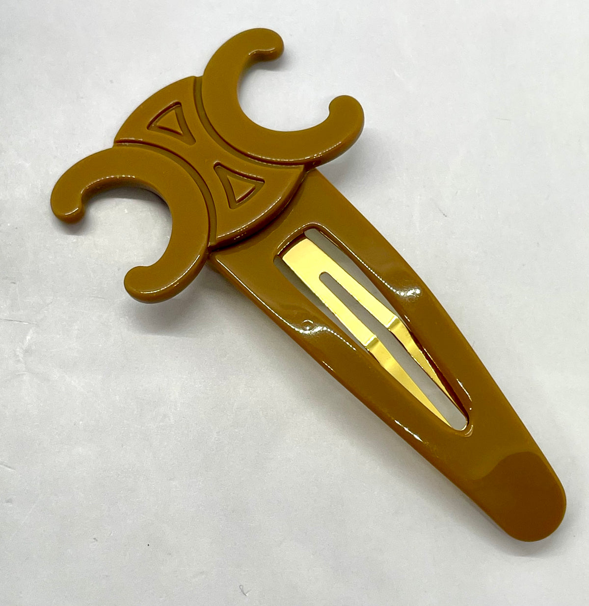 CELINE Tan Hair Clip Barrette - Pre owned