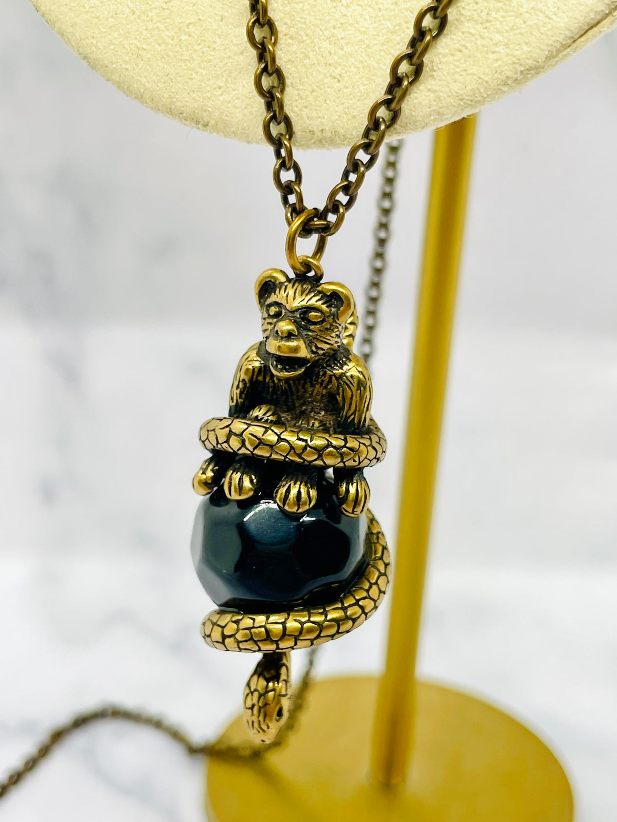 CHRISTIAN DIOR Exotic Monkey Pendant Necklace - Pre owned