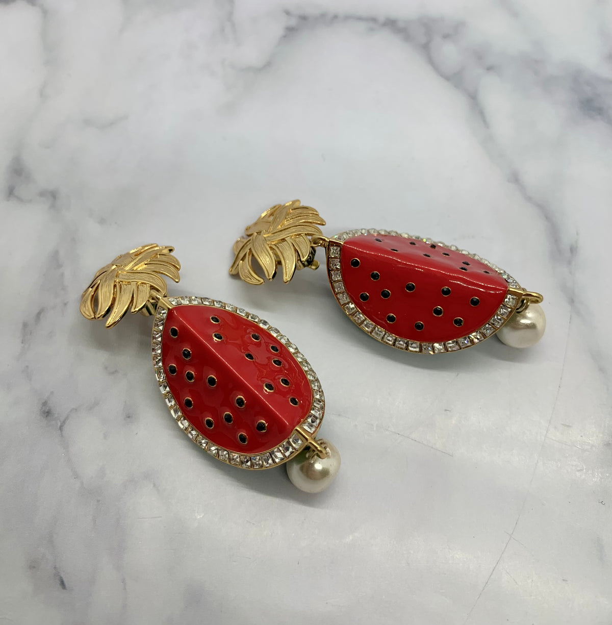 DOLCE & GABBANA D&G Watermelon Clip On Earrings - Pre owned