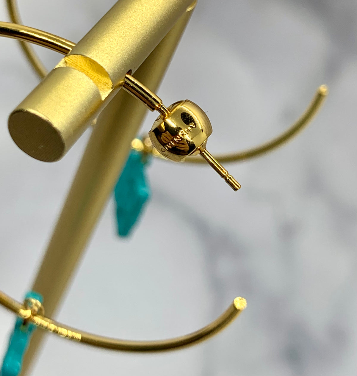 GIVENCHY Teal Monogram Hoop Earrings - Pre owned