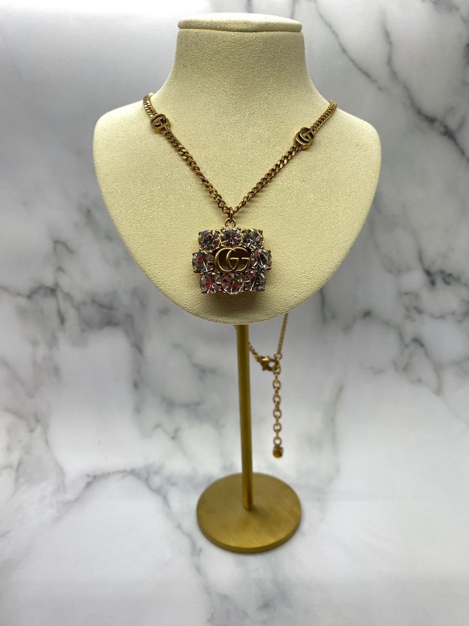 GUCCI GG Rhinestone Necklace - Pre owned