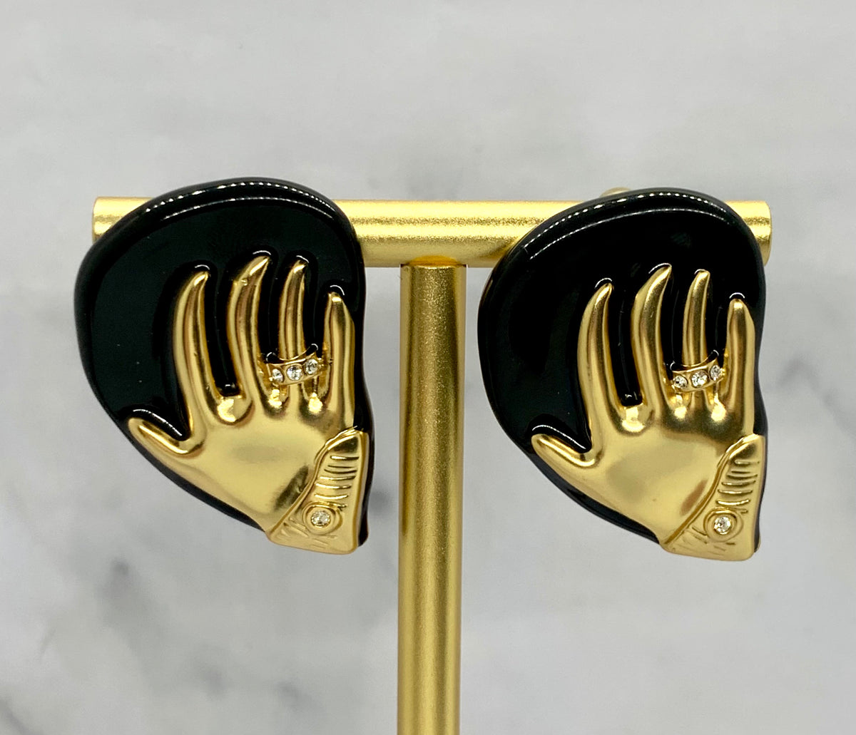 SCHIAPARELLI Statement Hand Earrings - Pre owned