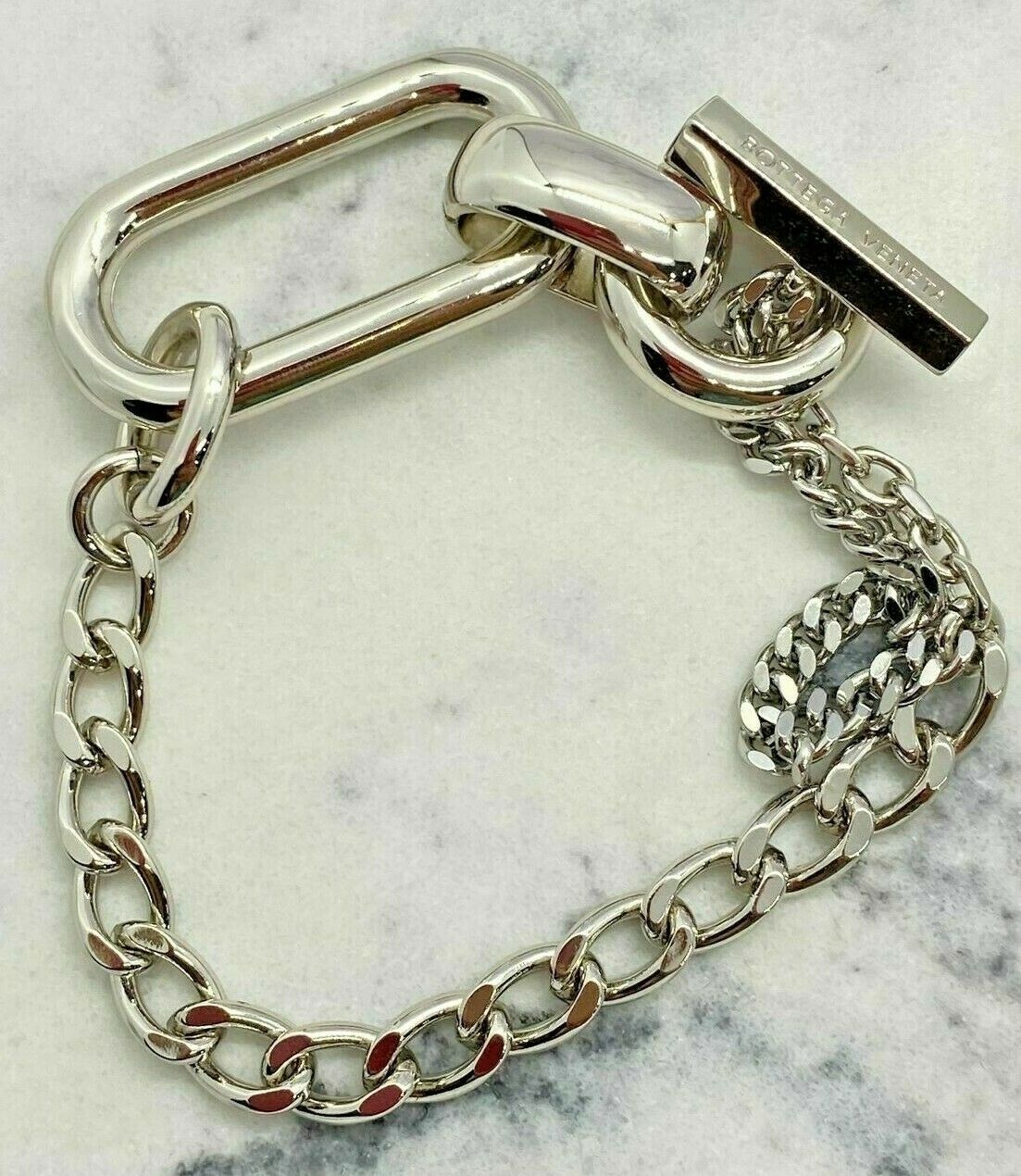 BOTTEGA VENETA Silver Tone Chain Bracelet - Pre owned
