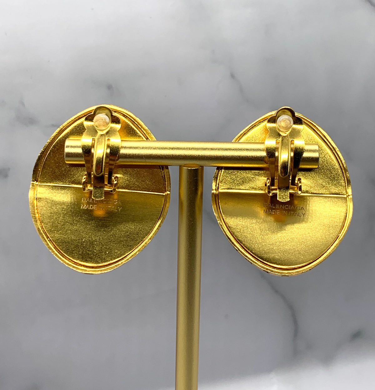 BALENCIAGA Monogram Clip On Earrings - Pre owned