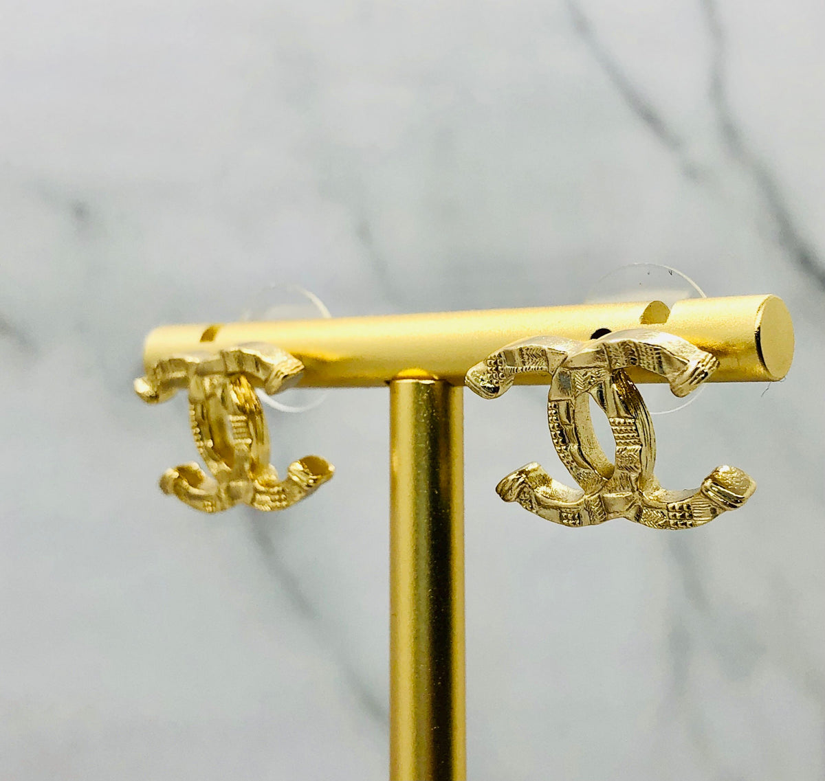 CHANEL CC Gold Tone Earrings - Pre owned