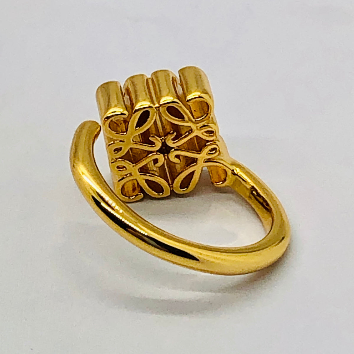 LOEWE Monogram Gold Tone Adjustable Ring - Pre owned