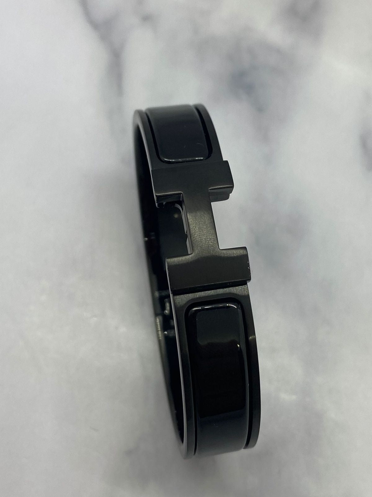 HERMES Black Tone Clic Cuff Bracelet - USED