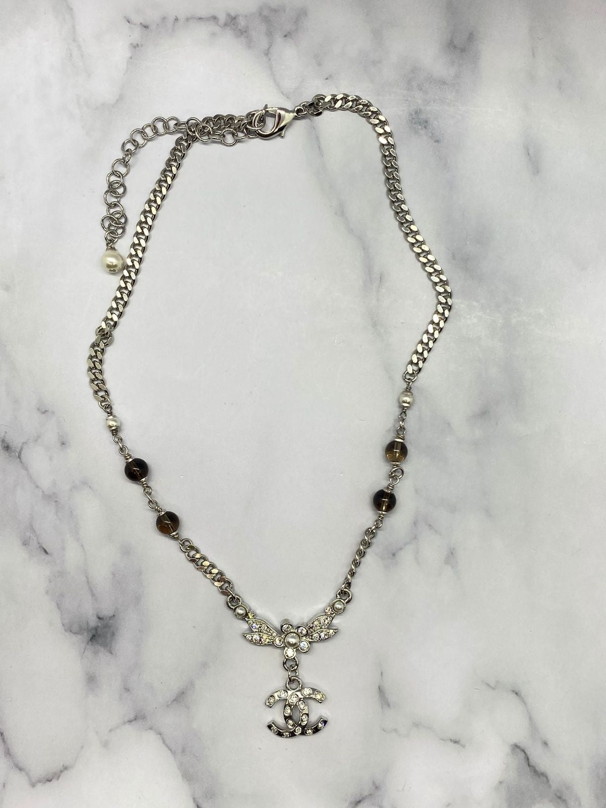 CHANEL CC Statement Rhinestone Necklace - USED