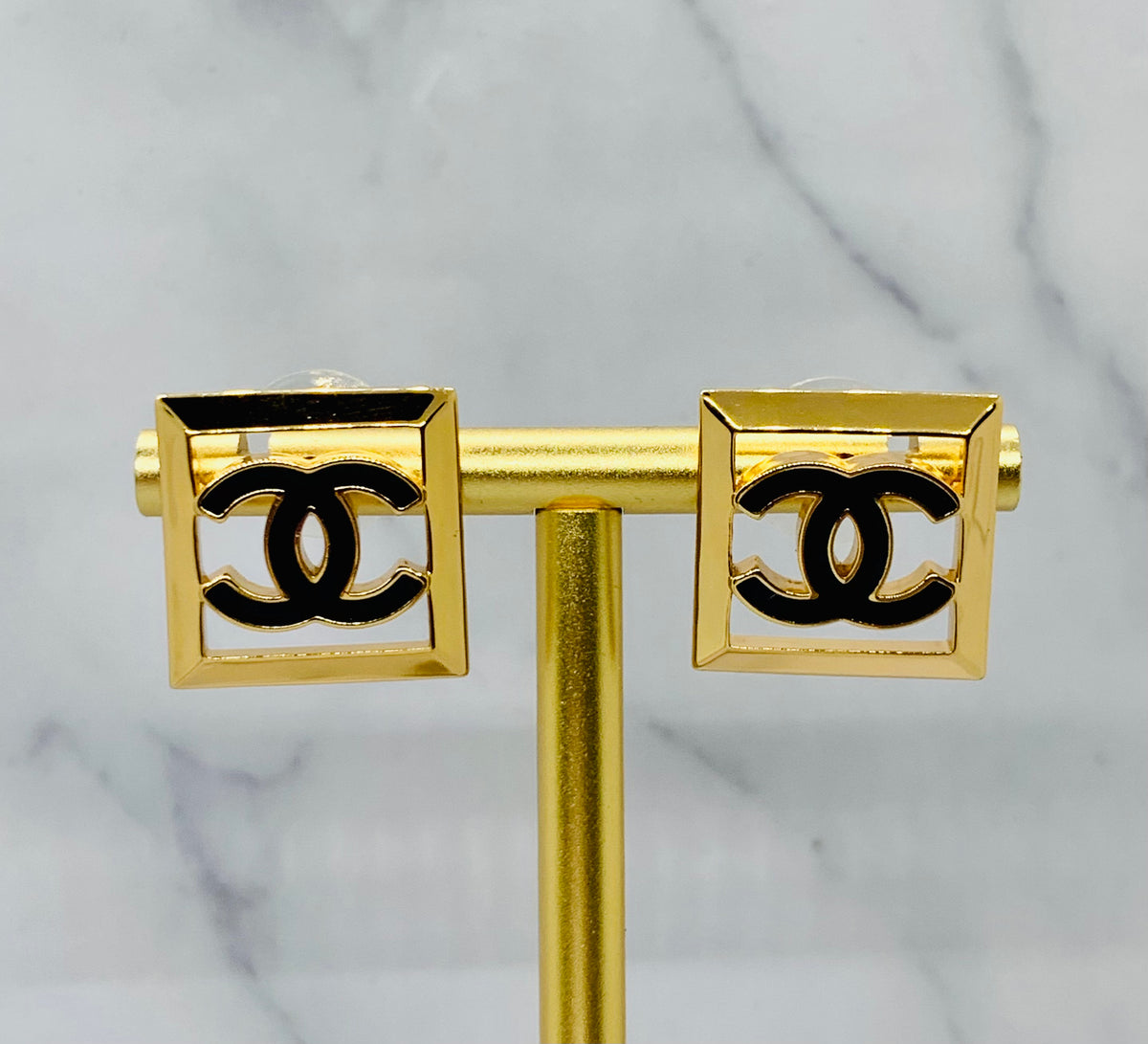 CHANEL CC Square Earrings - Pre owned