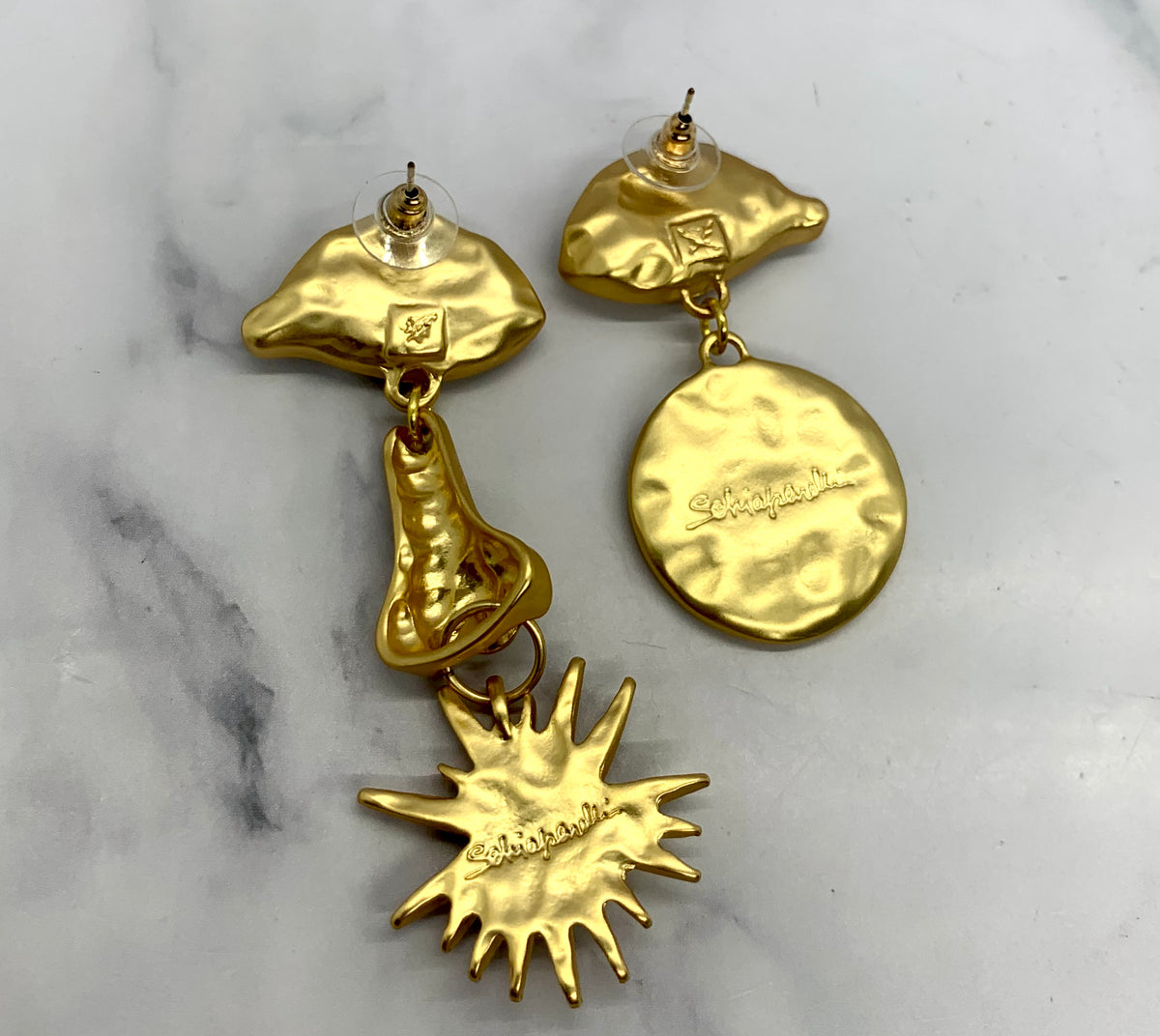 SCHIAPARELLI Statement Pendant Eye Earrings - Pre owned
