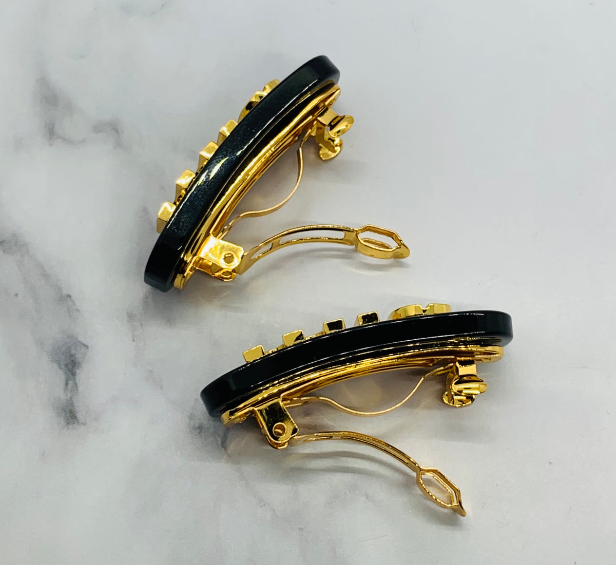 MIU MIU Black & White Barrette Hair Clip Set - Pre owned