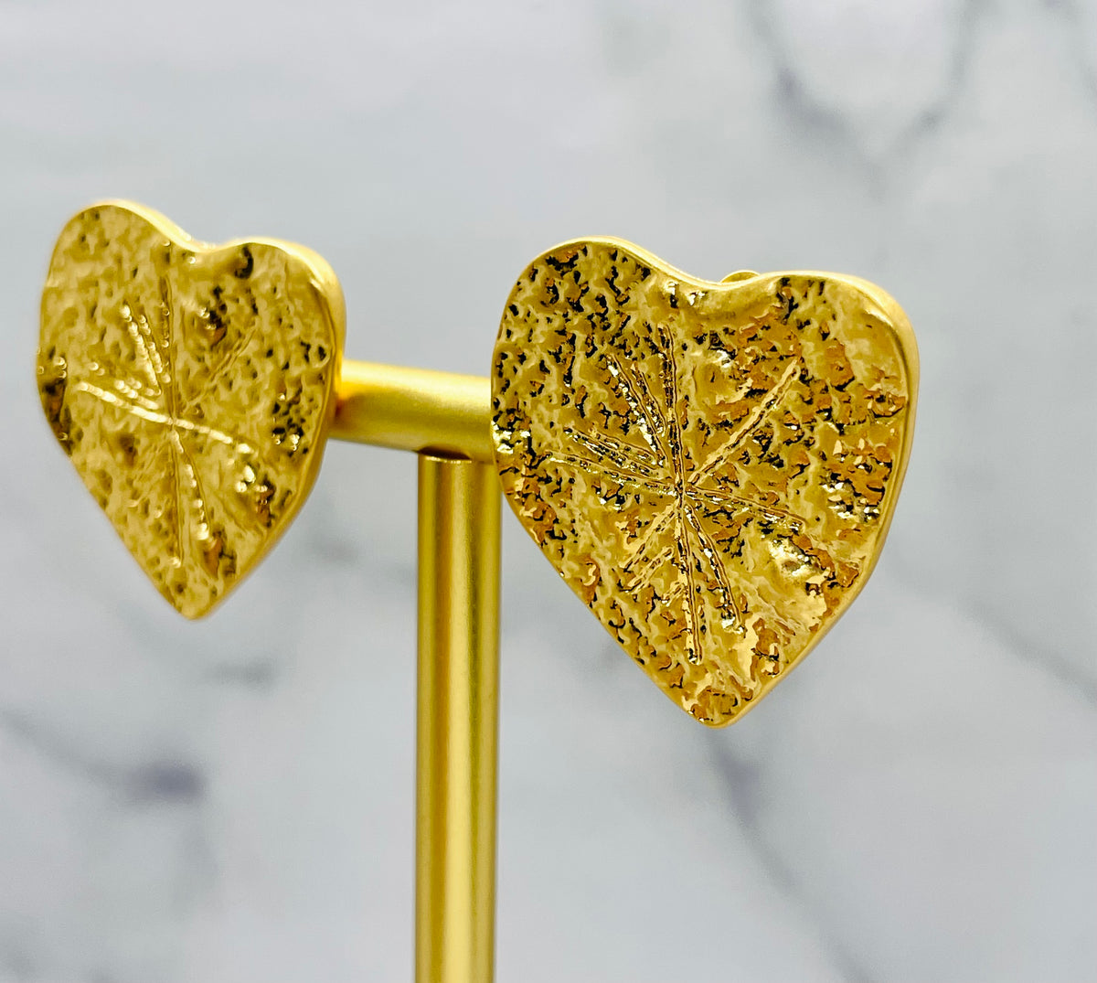 CHRISTIAN LACROIX Vintage Gold Tone Heart Earrings - Pre owned