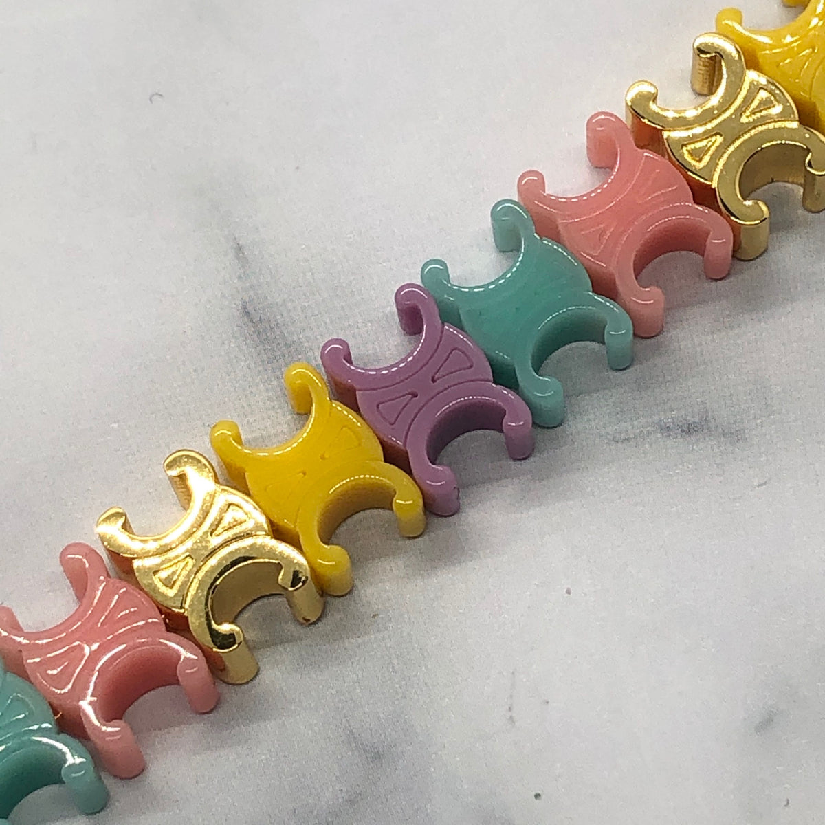 CELINE Monogram Pastel Plastic Charm Bracelet - Pre owned