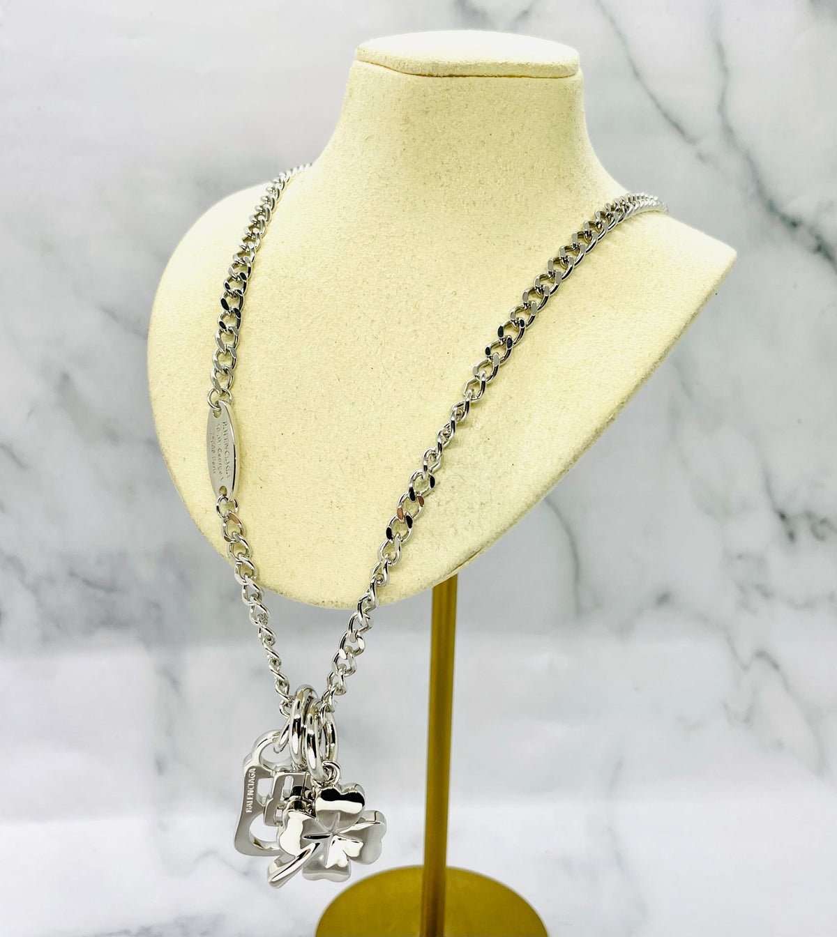 BALENCIAGA Charm Chain Necklace - Unisex, Pre owned