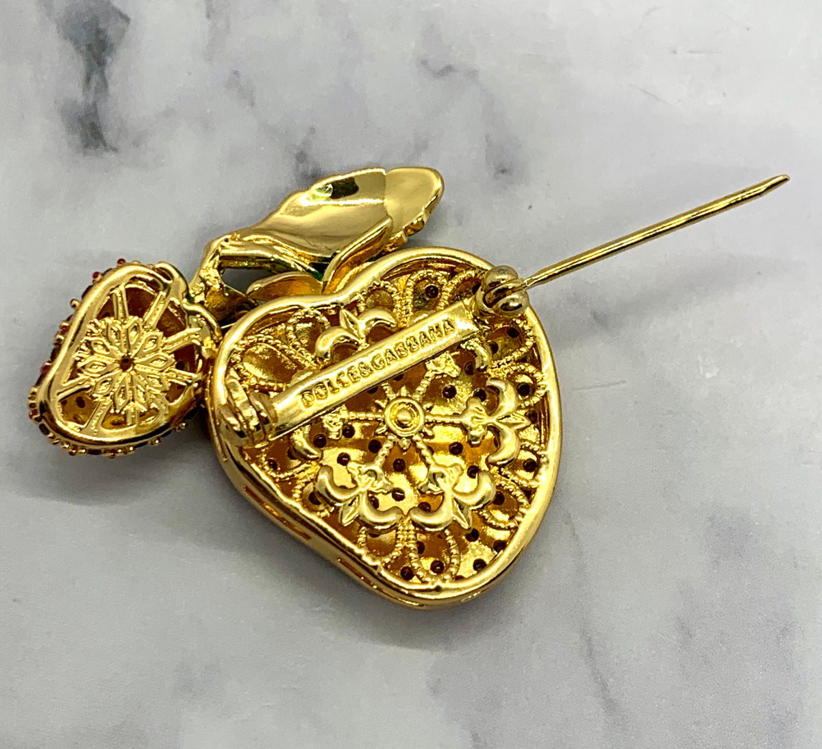 DOLCE & GABBANA Vintage Strawberry Brooch Pin - Pre owned