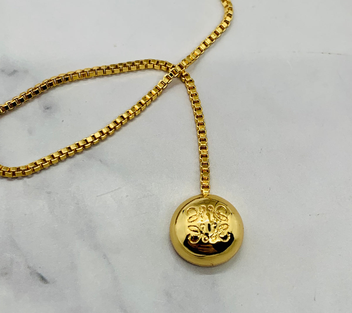 LOEWE Gold Tone Lariat Necklace - Pre owned