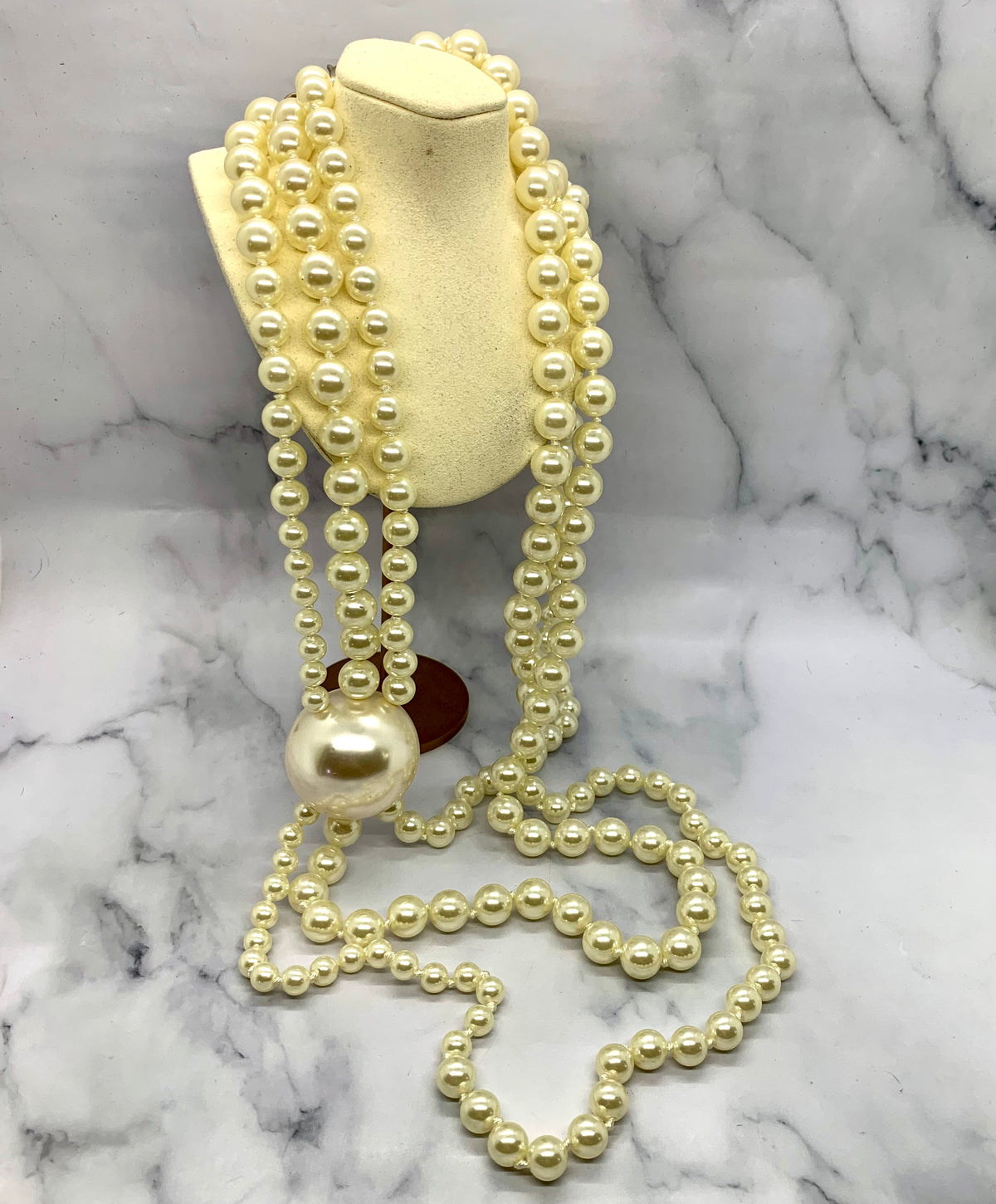 CHANEL CC Giant Pearl Runway Statement Necklace - DAMAGED