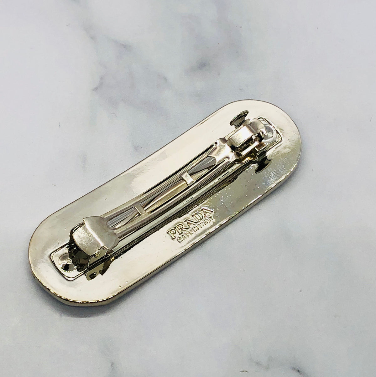 PRADA White Hair Clip Barrette - Pre owned