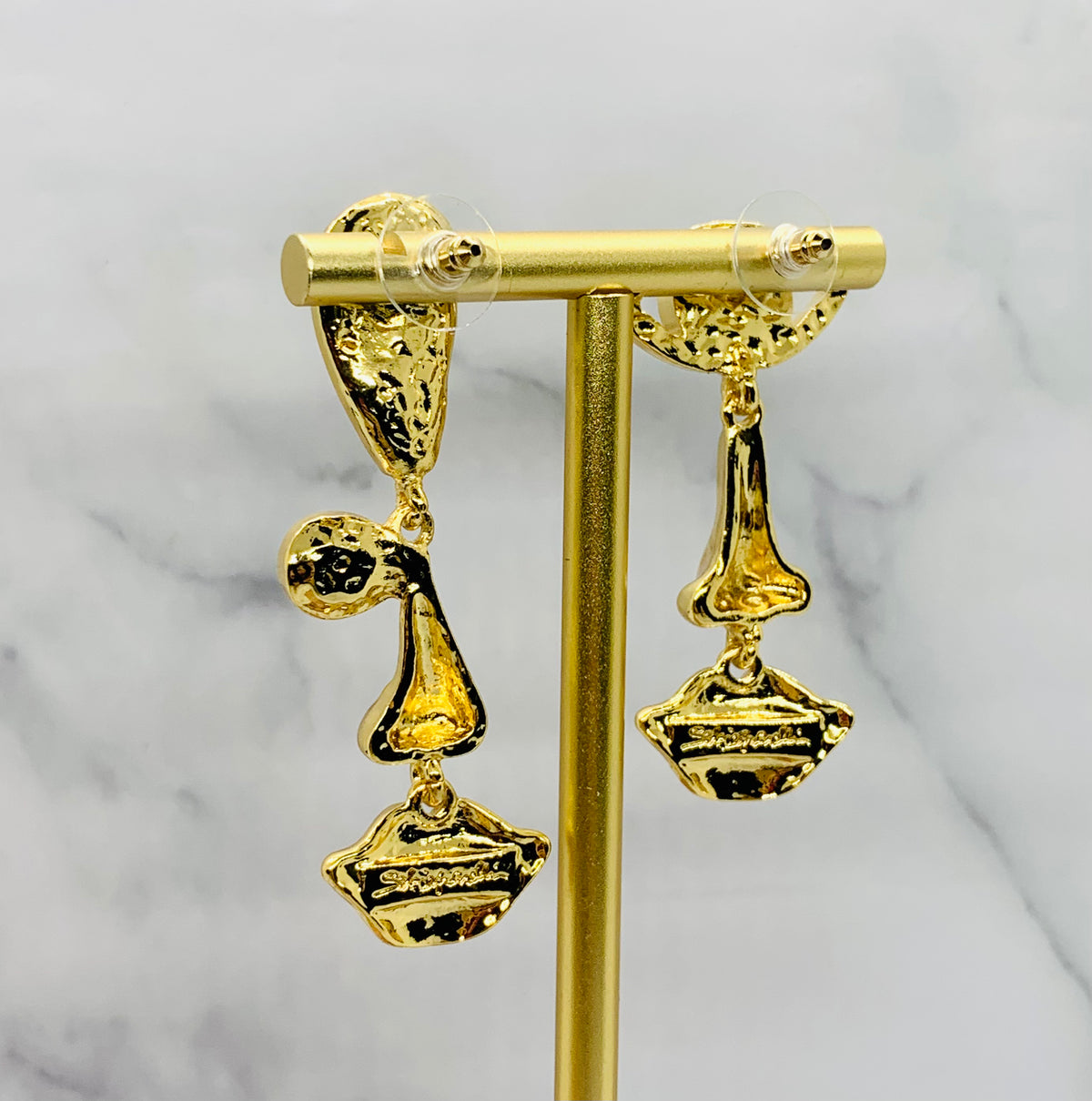 SCHIAPARELLI Statement Pendant Eye Earrings - Pre owned