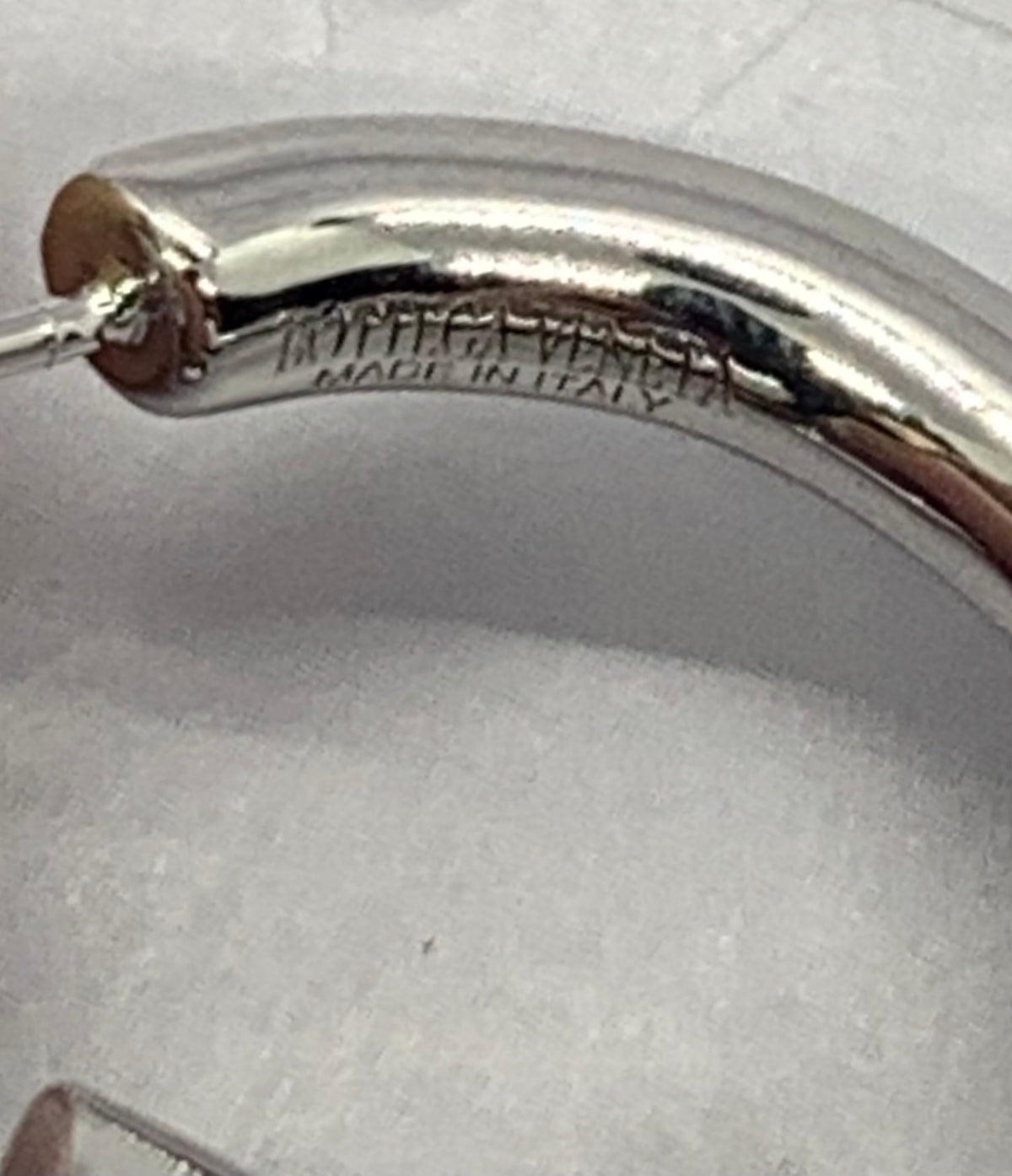 BOTTEGA VENETA Silver Ellipse Hoop Earrings - Pre owned