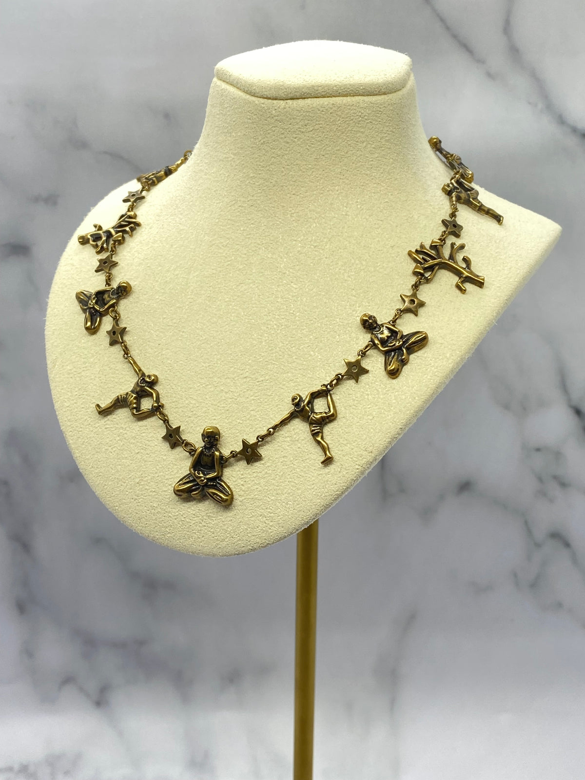 CHRISTIAN DIOR Brass Tone YOGA Necklace - Pre owned