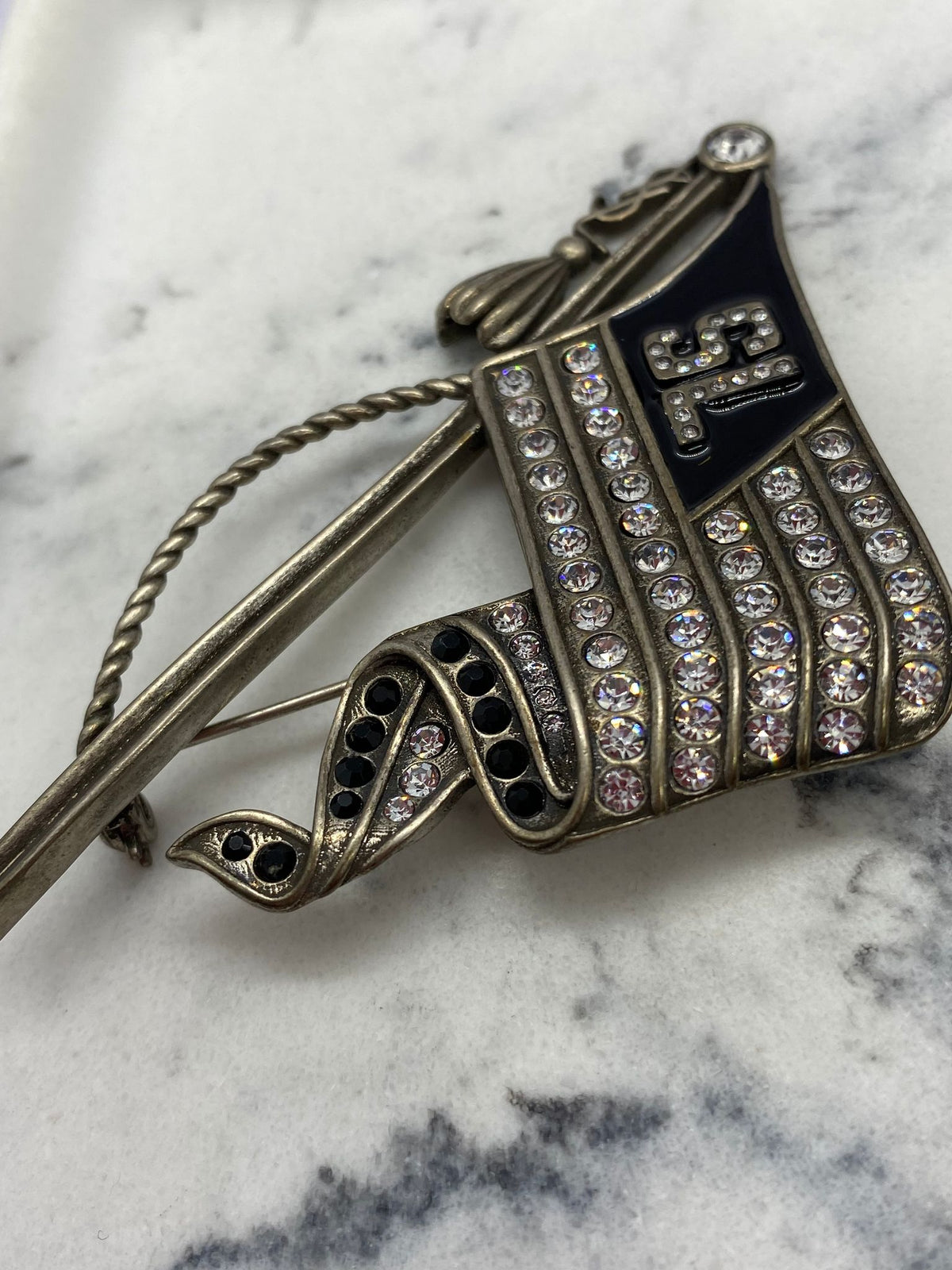 YSL Yves Saint Laurent Flag Brooch Pin - Pre owned
