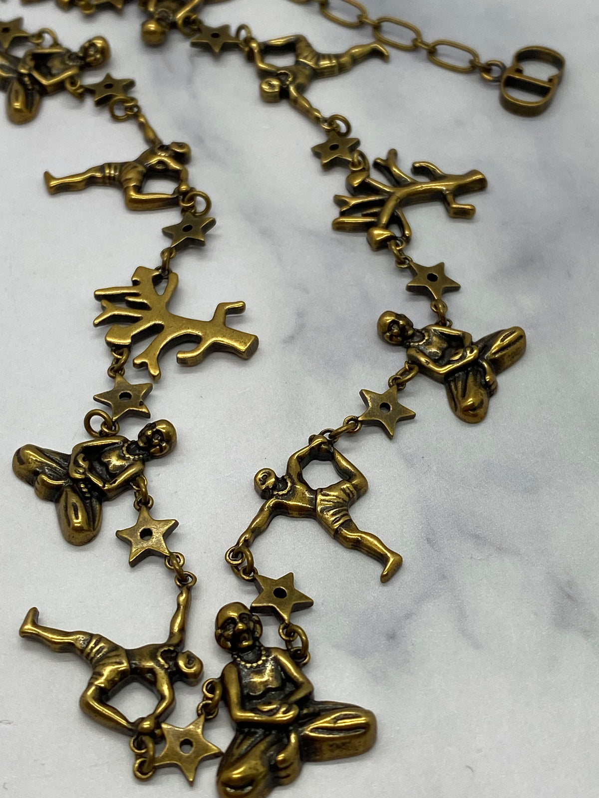 CHRISTIAN DIOR Brass Tone YOGA Necklace - Pre owned