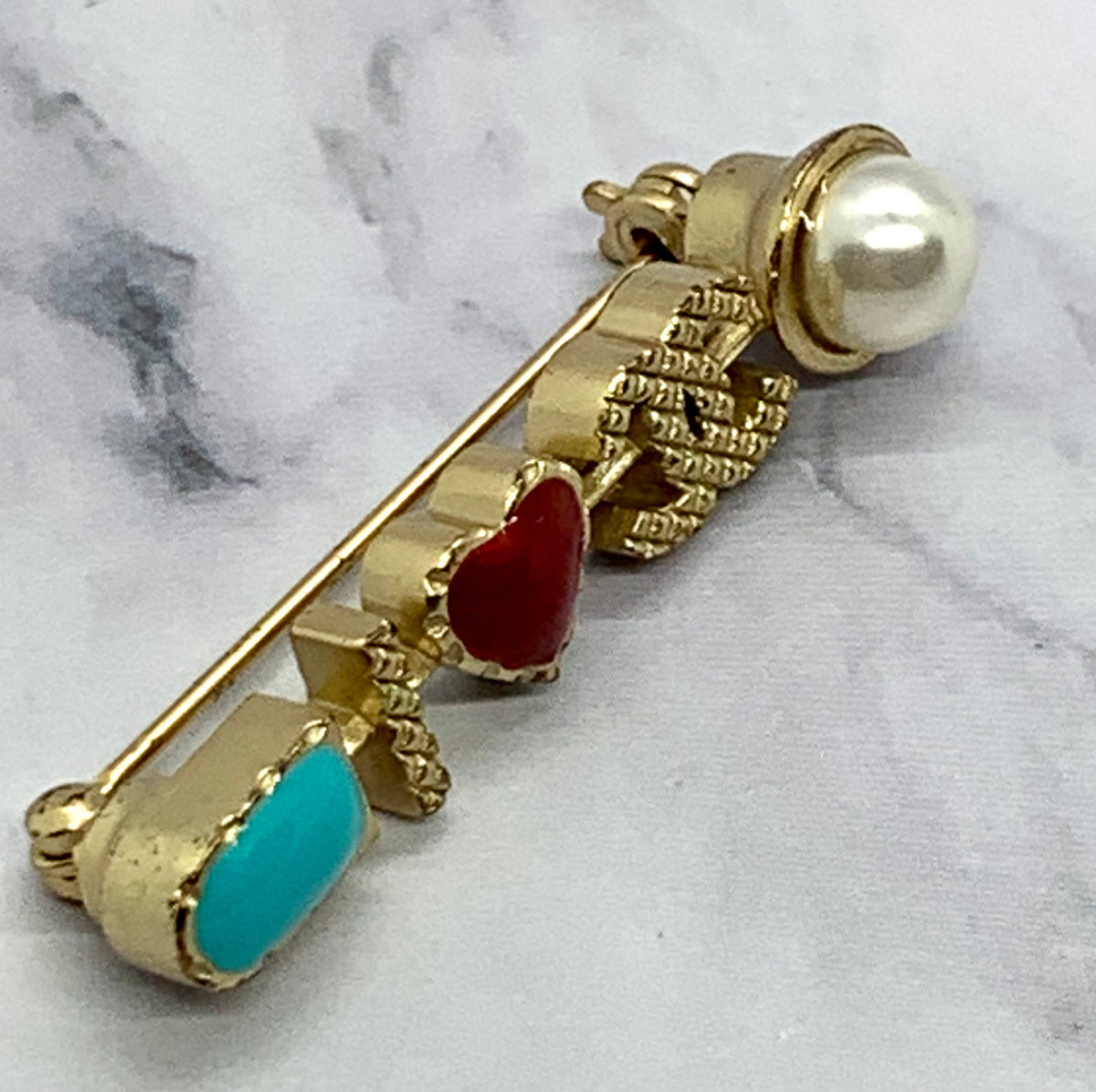 CHANEL I Heart CC Brooch Pin - USED