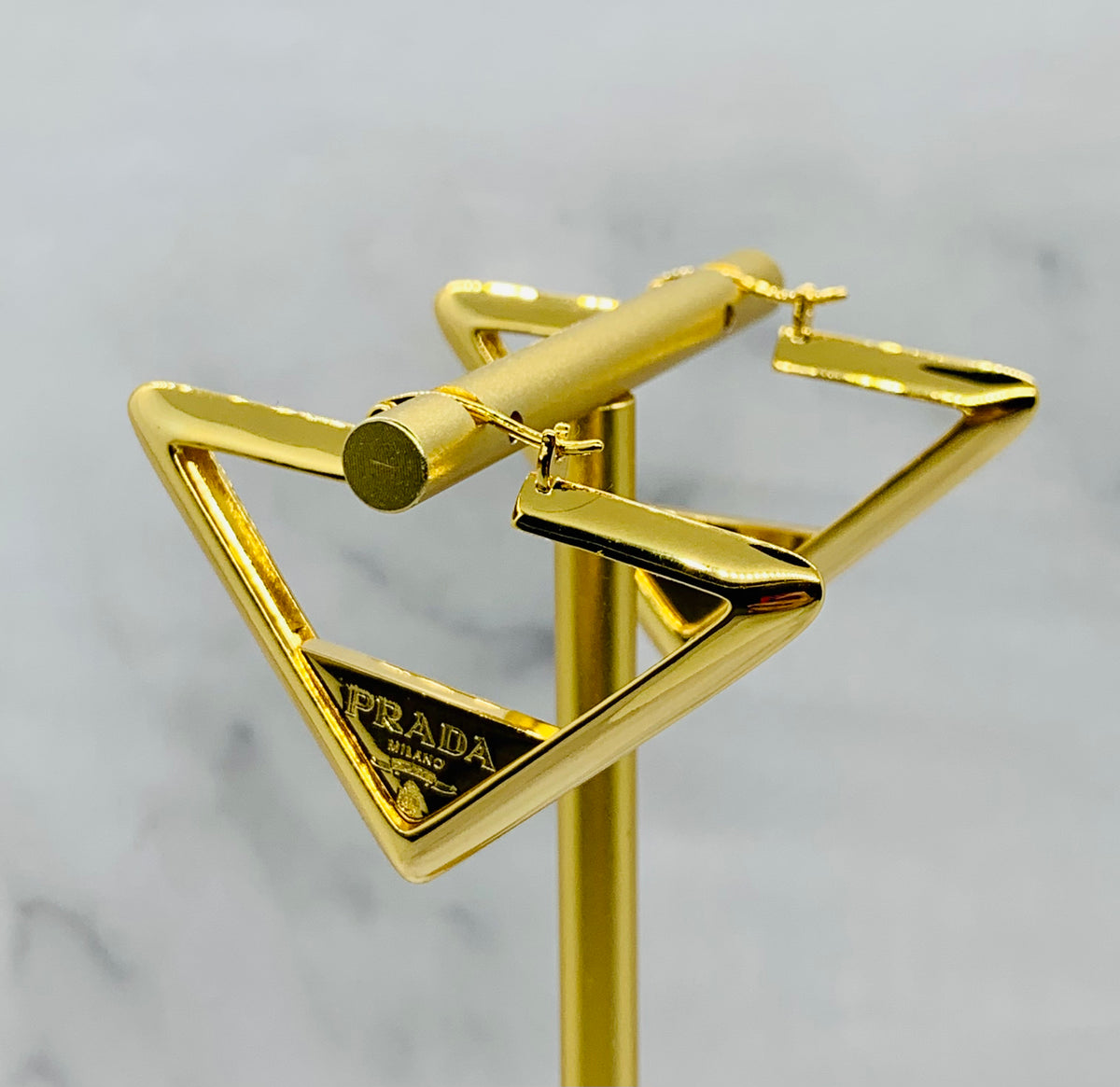 PRADA Monogram Hoop Earrings - Pre owned