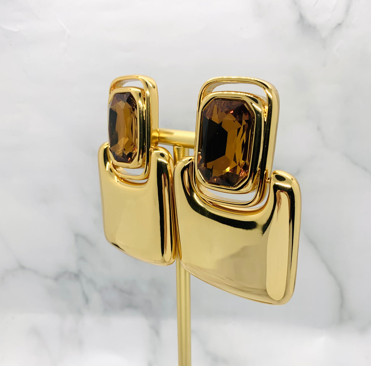 YSL YVES SAINT LAURENT Cabochon Clip On Earrings - Pre owned