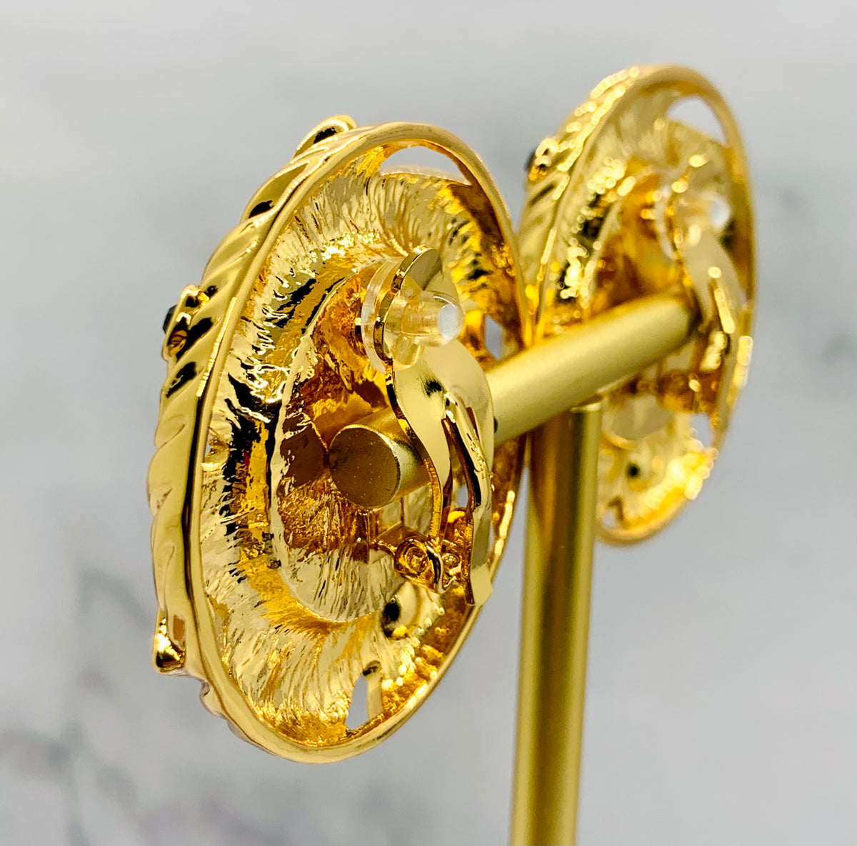 YSL YVES SAINT LAURENT Statement Clip On Earrings - Pre owned